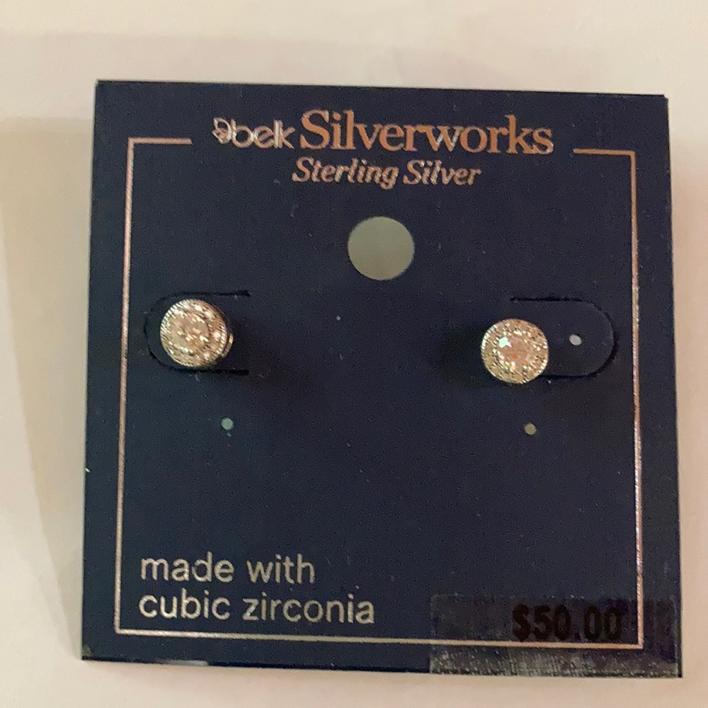 Belk Silverworks earrings with cubic zirconia